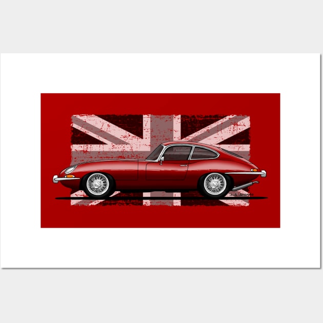 The iconic classic british car. The most beautiful car ever! Wall Art by jaagdesign